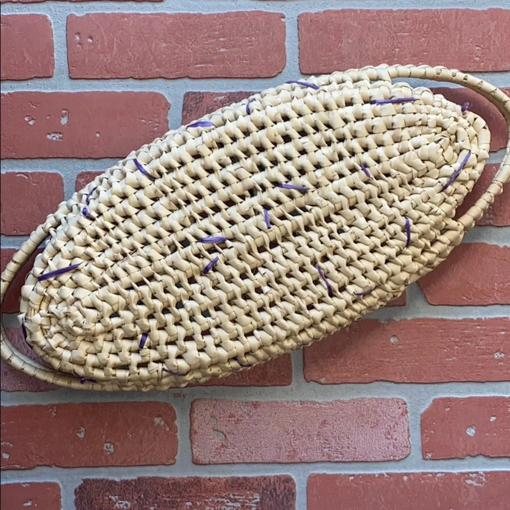 Hand woven wicker basket decor